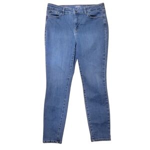 NYDJ Skinny Jeans Womens 10‎ Blue Med Wash Stretch Lift Tuck Technology READ